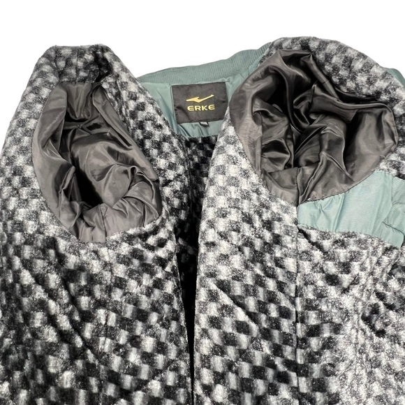 Erke Green Insulated Rain Wind Resistant Bomber Jackets Size XL Removable Hood - Picture 11 of 15